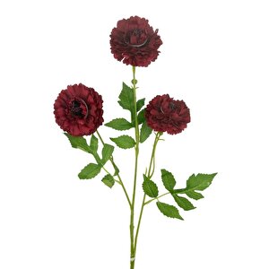 Yapay Çiçek Kasımpatı Bordo Uzun Dal 3 Çiçekli 77cm
