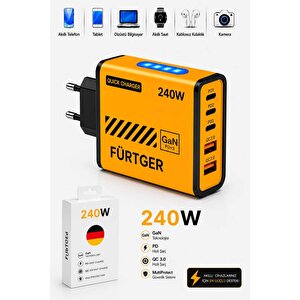 Fürtger 3 Type-c + 2 Usb-a Toplam 5 Çıkışlı + 20w Şarj Aleti