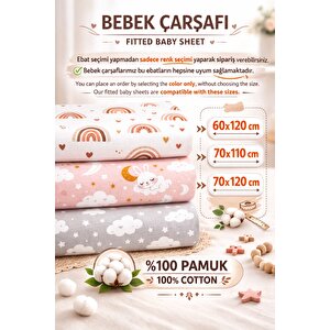 %100 Pamuk Lastikli Bebek Çarşafı | Park Yatak 60x120 70x110 70x120 Uyumlu