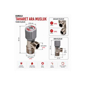 Emin Klozet Taharet Musluğu Kumlu Pirinç Ara Musluk Dayanıklı Tasarım