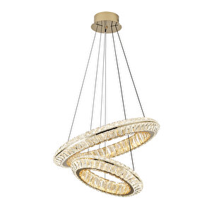Kyler 2'li Gold 180 Watt Kristalli 3 Renkli Led Sarkıt Avize