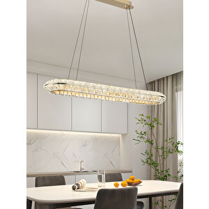 Kyler Sıralı Gold 120 Watt Kristalli 3 Renkli Led Sarkıt Avize