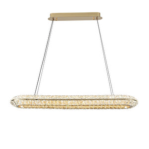Kyler Sıralı Gold 120 Watt Kristalli 3 Renkli Led Sarkıt Avize