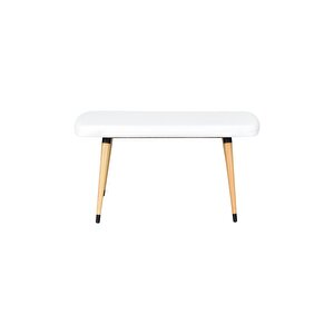 Eames Ahşap Ayak Deri Mutfak Masası Bankı
