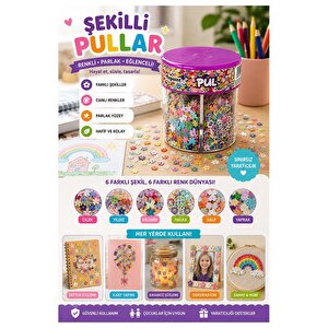 Karışık Şekilli Elişi Pulu Standlı 6 Model 90gr 1 Paket Fixpoint Parlak Pul Okul Sınıf Etkinlik Resim Dekarasyon Hobi
