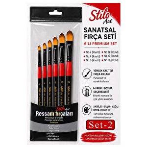 Profesyonel Resim Fırça Seti 6 Lı Kedi Dili 1 Paket Stilo Set 2 Sentetik Kaliteli Ressam Fırça Seti Akrilik Guaj Yağlı