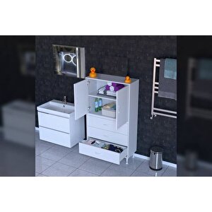 İlki̇m Alt Modül Çekmece Üst Modül Kapak Banyo Dolabi 75 Cm