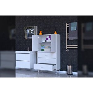 İlki̇m Alt Modül Çekmece Üst Modül Kapak Banyo Dolabi 75 Cm