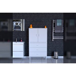 İlki̇m Alt Modül Çekmece Üst Modül Kapak Banyo Dolabi 75 Cm