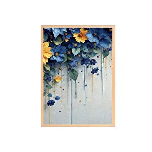 Blue Yellow Flowers Tablo Seti̇, 50x70