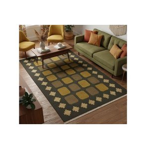 Antrasi̇t Geometri̇ Dokuma Taban Hali, 468 Yng, 80x150 Cm