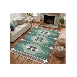 Turkuaz Otanti̇k Dokuma Taban Hali, 390 Yng, 100x150 Cm