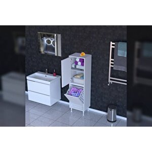 İlki̇m Alt Modül Sepet Üst Modül Kapak Banyo Dolabi, 35 Cm
