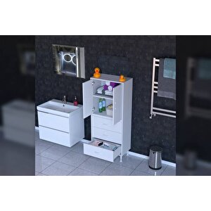 İlki̇m Alt Modül Çekmece Üst Modül Kapak Banyo Dolabi 60 Cm