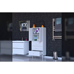 İlki̇m Alt Modül Çekmece Üst Modül Kapak Banyo Dolabi 60 Cm