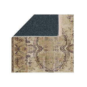 Bej Madalyon Vi̇ntage Ki̇li̇m Dokuma Taban Hali, 319 Yng, 100x150 Cm