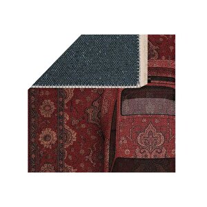 Bordo Vi̇ntage Car Dokuma Taban Hali, 495 Yng, 100x150 Cm