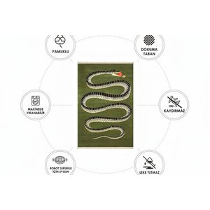 Green Snake Dokuma Taban Hali, 392 Yng, 80x200 Cm