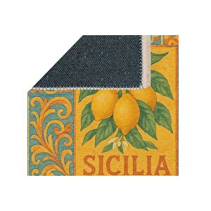 Si̇ci̇li̇a Akdeni̇z Temali Baskili Dokuma Taban Hali, 275 Yng, 100x150  Cm