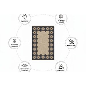 Atlas Geometri̇k Vi̇ntage Dokuma Taban Hali, 420 Yng, 100x150 Cm