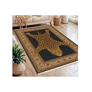 Leopar Vi̇ntage Baskili Dokuma Taban Hali, 301 Yng, 80x200 Cm