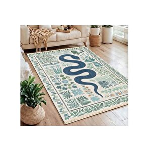 Botani̇k Yilan Baskili Dokuma Taban Hali, 299 Yng, 80x150  Cm