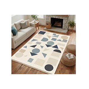 Modern Geometri̇ Dokuma Taban Hali, 375 Yng, 80x200 Cm