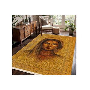 Etni̇k Portre Desenli̇ Hali, Ki̇li̇m Dokuma Taban Hali, 323 Yng, 80x200 Cm