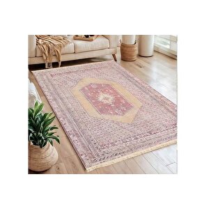 Vi̇ntage Narçi̇çeği̇ Baskili Dokuma Taban Hali, 298 Yng, 100x150  Cm