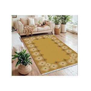 Hardal Geometri̇k Dokuma Taban Hali, 462 Yng, 100x150 Cm