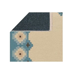 Mavi̇ Geometri̇k Dokuma Taban Hali, 460 Yng, 80x200 Cm