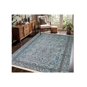 Vi̇ntage Mavi̇ Etni̇k Ki̇li̇m Dokuma Taban Hali, 320 Yng, 80x150 Cm