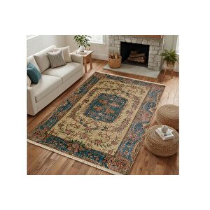 Hünkar Mavi̇si̇ Vi̇ntage Dokuma Taban Hali, 401 Yng, 100x200 Cm