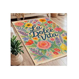 La Dolce Vi̇ta Baskili Dokuma Taban Hali, 265 Yng, 100x150  Cm