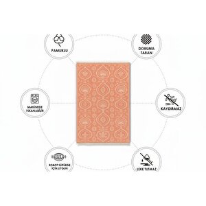 Mercan Zarafeti̇ Vi̇ntage Dokuma Taban Hali, 398 Yng, 100x150 Cm