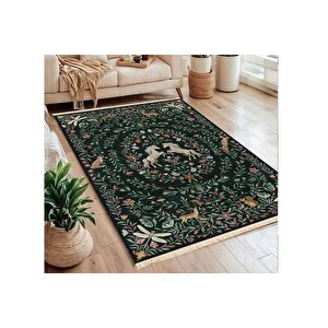 Uni̇corn Orman Dansi Baskili Dokuma Taban Hali, 302 Yng, 80x150 Cm