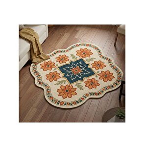 Çi̇çek Moti̇fli̇ Özel Kesi̇m Dokuma Taban Hali, 445 Yng, 150x150 Cm