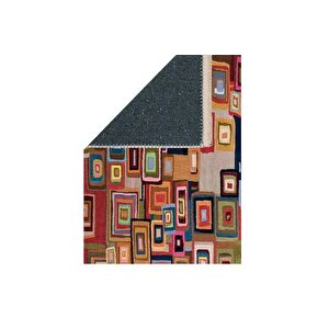 Renkli̇ Geometri̇ Dokuma Taban Hali, 616 Yng, 150x230 Cm