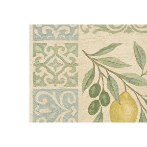 Li̇mon Ve Zeyti̇n Akdeni̇z Temali Baskili Dokuma Taban Hali, 274 Yng, 100x150  Cm
