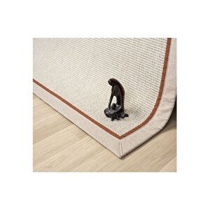 Çi̇ft Bordürlü Si̇sal Maki̇ne Halisi, Krem, 100x200