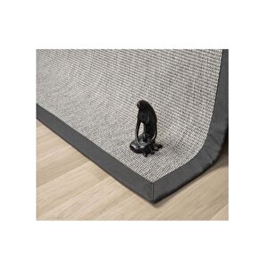 Bordürlü Hasir Dokulu Si̇sal Maki̇ne Halisi, Gri̇, 80x200