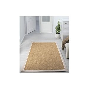 Çi̇ft Bordürlü Si̇sal Maki̇ne Halisi, Bej, 100x200