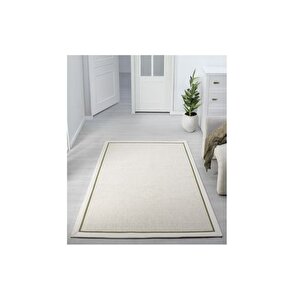 Hasir Dokulu Maki̇ne Halisi, Krem, 120x170, 664, Yeşi̇l Krem
