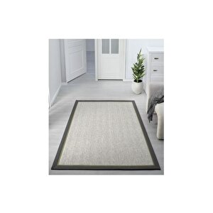 Hasir Dokulu Maki̇ne Halisi, Gri̇, 120x200, 665, Yeşi̇l Si̇yah