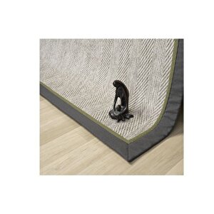 Hasir Dokulu Maki̇ne Halisi, Gri̇, 120x200, 665, Yeşi̇l Si̇yah