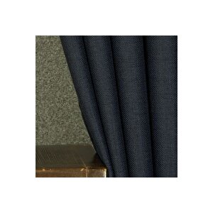 Keten Seyrek Pi̇le Fon Perde, Koyu Laci̇vert, 60x260