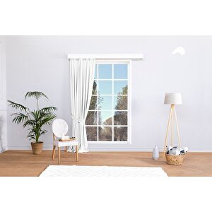 Massarelli̇ Fon Perde Beyaz 1-2,5 Orta Sik Pi̇le 200x260