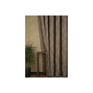 Fon Perde Pri̇zma Desen Açik Kahve 1-2 Seyrek Pi̇le 60x260