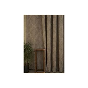 Fon Perde Pri̇zma Desen Açik Kahve 1-2 Seyrek Pi̇le 60x260