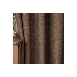 Massarelli̇ Fon Perde Keten Açik Kahve Pi̇lesi̇z 90x260